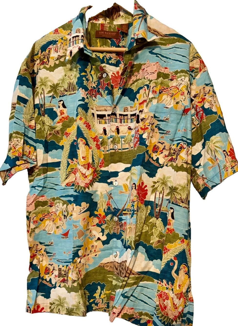 Vintage Tori Richard Honolulu Hawaiian Aloha Shirt Old Money Quiet Luxury Sz XL
